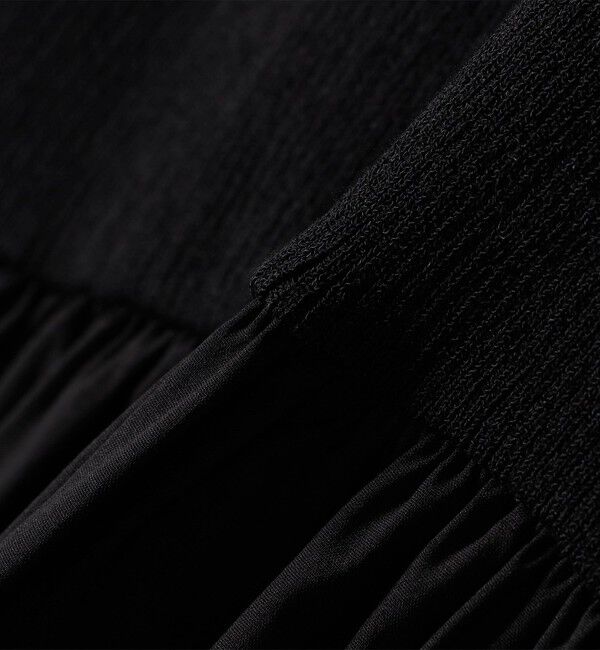 SHIPS for women「〈手洗い可能〉リブ ニット 長袖 &times; 布帛 ギャザー スカート ワンピース」|ワンピース|