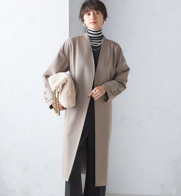 SHIPS for women「MANTECO ノーカラー コート」|ノーカラーコート|