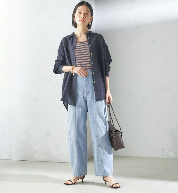 SHIPS for women「パッチワーク カーブ デニム」|デニム|