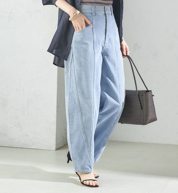 SHIPS for women「パッチワーク カーブ デニム」|デニム|