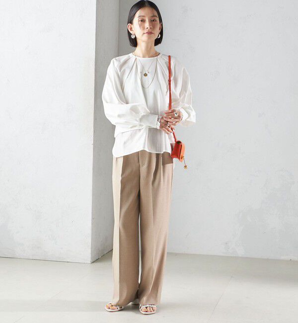 SHIPS for women「〈手洗い可能〉シアー コンビ タック プルオーバー」|Tシャツ・カットソー|