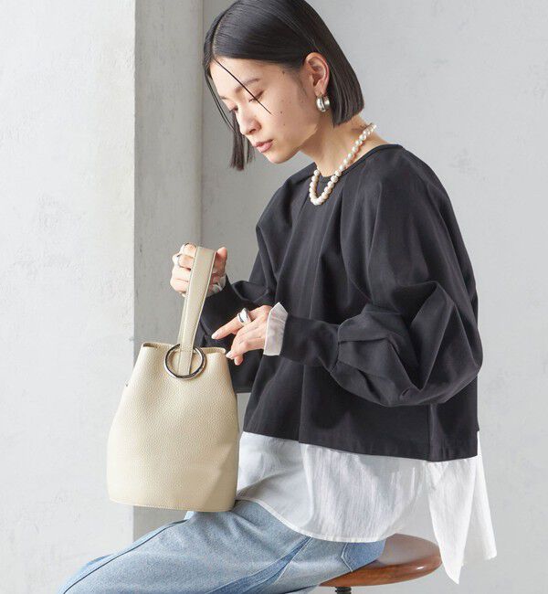 SHIPS for women「〈手洗い可能〉シアー コンビ タック プルオーバー」|Tシャツ・カットソー|