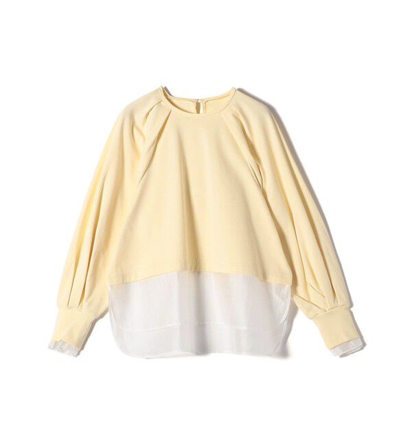 SHIPS for women「〈手洗い可能〉シアー コンビ タック プルオーバー」|Tシャツ・カットソー|