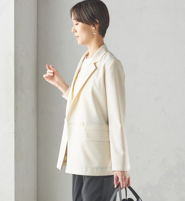 SHIPS for women「〈手洗い可能〉ツイル ダブル ジャケット（セットアップ対応）」|テーラードジャケット|