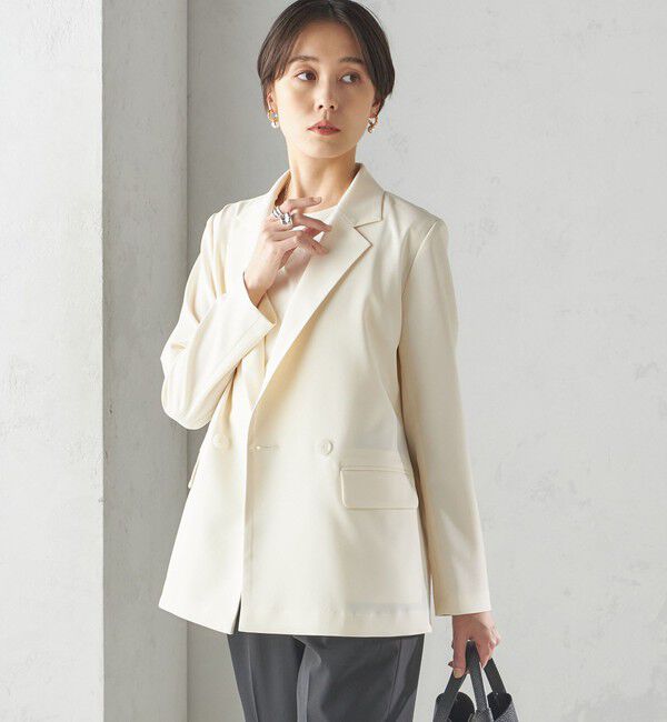 SHIPS for women「〈手洗い可能〉ツイル ダブル ジャケット（セットアップ対応）」|テーラードジャケット|