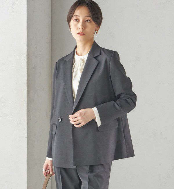 SHIPS for women「〈手洗い可能〉ツイル ダブル ジャケット（セットアップ対応）」|テーラードジャケット|