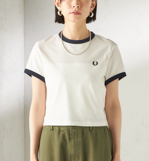 SHIPS for women「《一部追加予約》FRED PERRY:G9163 CROPPED RINGER TEE」|Tシャツ・カットソー|