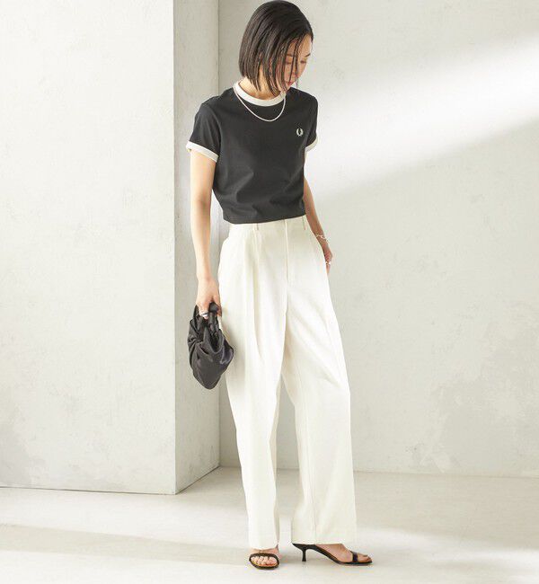 SHIPS for women「《一部追加予約》FRED PERRY:G9163 CROPPED RINGER TEE」|Tシャツ・カットソー|