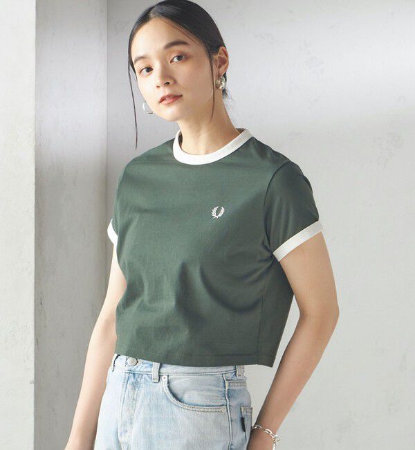 SHIPS for women「《一部追加予約》FRED PERRY:G9163 CROPPED RINGER TEE」|Tシャツ・カットソー|