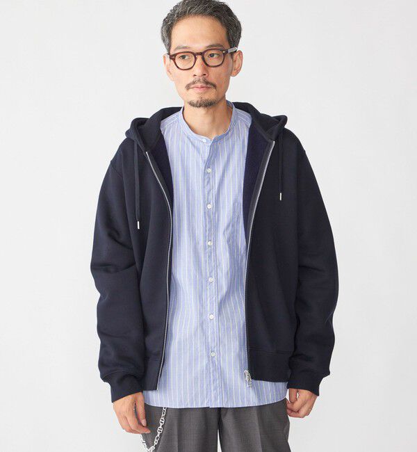 SHIPS「SHIPS: コットン ウール ジップ パーカー」|パーカー|ネイビー