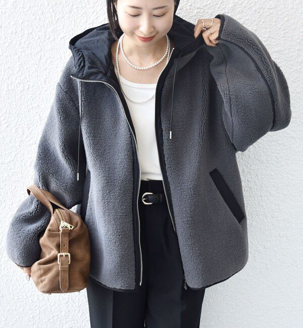 WEB限定】ボア 配色 フード ブルゾン（SHIPS for women）｜ルミネの