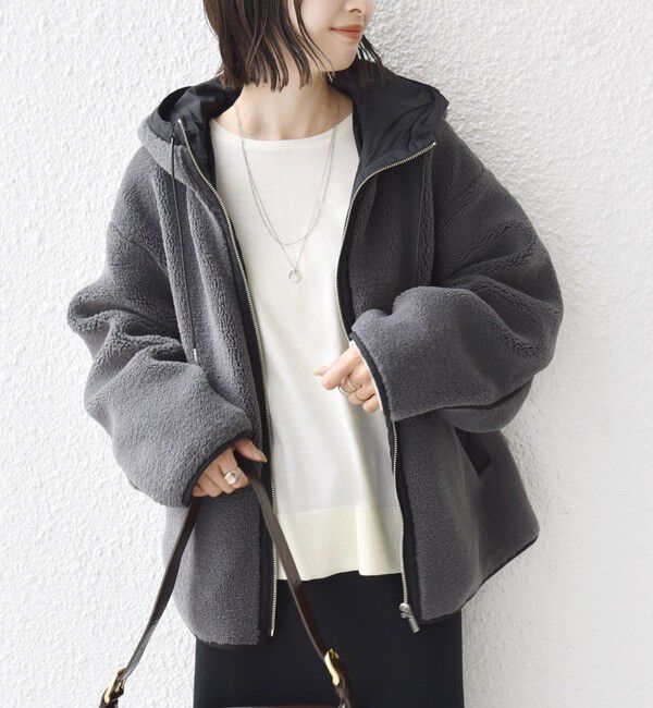 WEB限定】ボア 配色 フード ブルゾン（SHIPS for women）｜ルミネの