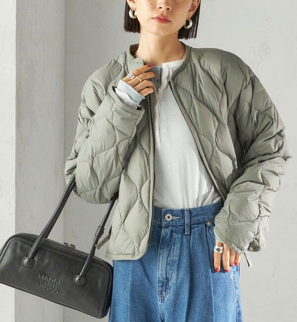 SHIPS for women「【SHIPS別注】Wai+ &times; TAION:〈手洗い可能〉ショート ダウン ジャケット」|ダウン|ライトオリーブ