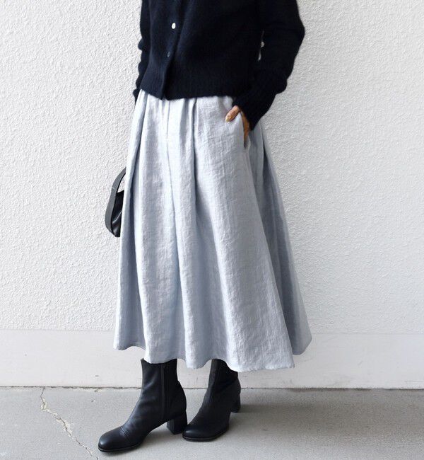 SHIPS for women「〈手洗い可能〉シャイニー フレア スカート」|スカート|