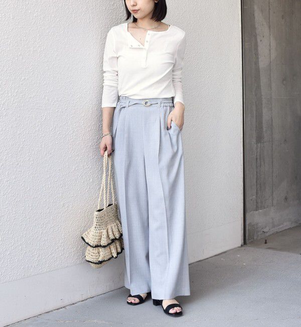 SHIPS Colors 「SHIPS Colors:〈手洗い可能〉シアー ドライタッチ ヘンリーネック TEE◇」|Tシャツ・カットソー|