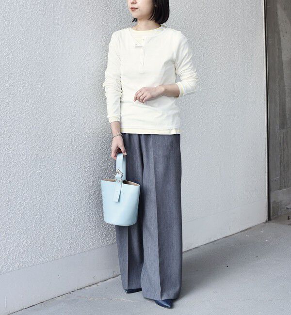 SHIPS Colors 「SHIPS Colors:〈手洗い可能〉シアー ドライタッチ ヘンリーネック TEE◇」|Tシャツ・カットソー|