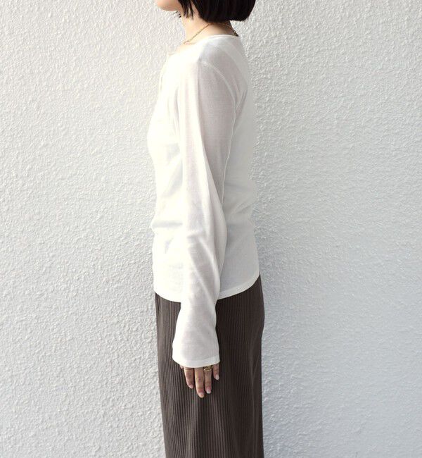 SHIPS Colors 「SHIPS Colors:〈手洗い可能〉シアー ドライタッチ ヘンリーネック TEE◇」|Tシャツ・カットソー|