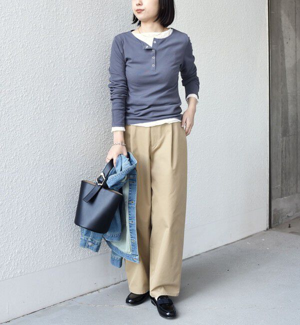 SHIPS Colors 「SHIPS Colors:〈手洗い可能〉シアー ドライタッチ ヘンリーネック TEE◇」|Tシャツ・カットソー|