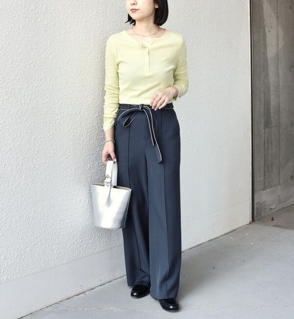 SHIPS Colors 「SHIPS Colors:〈手洗い可能〉シアー ドライタッチ ヘンリーネック TEE◇」|Tシャツ・カットソー|