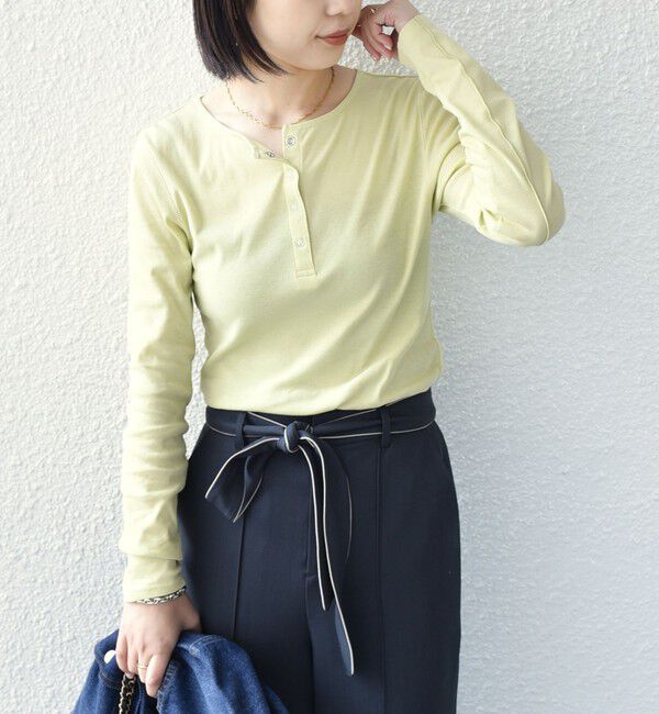SHIPS Colors 「SHIPS Colors:〈手洗い可能〉シアー ドライタッチ ヘンリーネック TEE◇」|Tシャツ・カットソー|