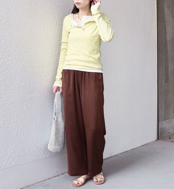 SHIPS Colors 「SHIPS Colors:〈手洗い可能〉シアー ドライタッチ ヘンリーネック TEE◇」|Tシャツ・カットソー|