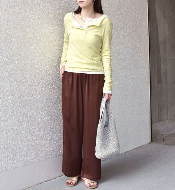 SHIPS Colors 「SHIPS Colors:〈手洗い可能〉シアー ドライタッチ ヘンリーネック TEE◇」|Tシャツ・カットソー|