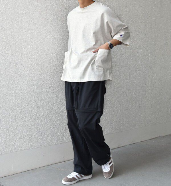 SHIPS any「【SHIPS any別注】Champion: ロゴ刺繍 ドルマン キャンプポケット Tシャツ◆」|Tシャツ・カットソー|