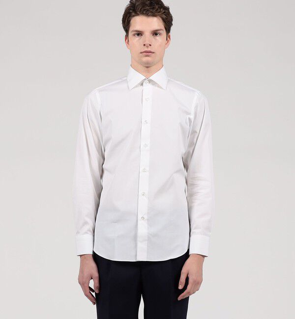 TOMORROWLAND BUYING WEAR「ERRICO FORMICOLA コットンサテン セミワイドカラー ドレスシャツ」|シャツ・ブラウス|