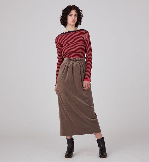 MACPHEE「コットンリブ ボートネックプルオーバー」|ニット・セーター|