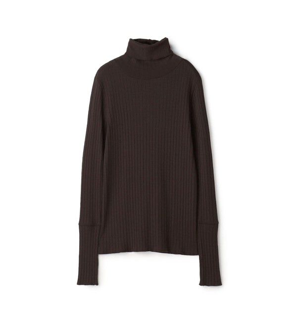 MACPHEE「ウールリブ タートルネックプルオーバー」|Tシャツ・カットソー|49 ダークブラウン