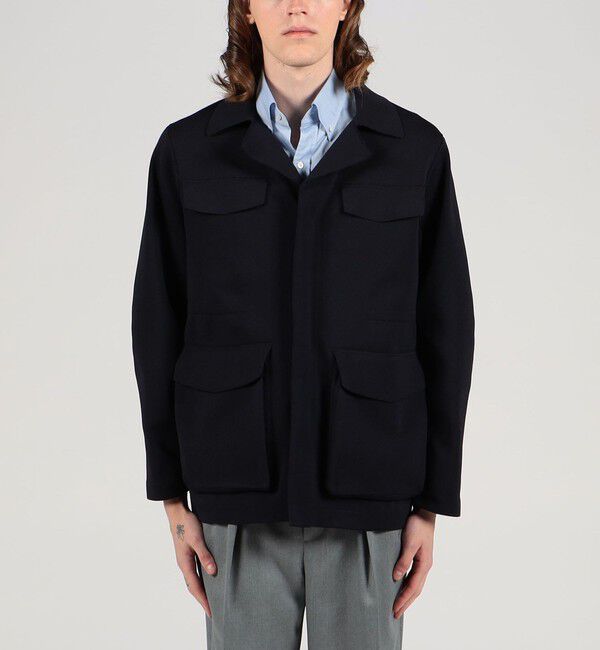 TOMORROWLAND MENS「ポリエステル ニットミリタリーブルゾン」|ニット・セーター|