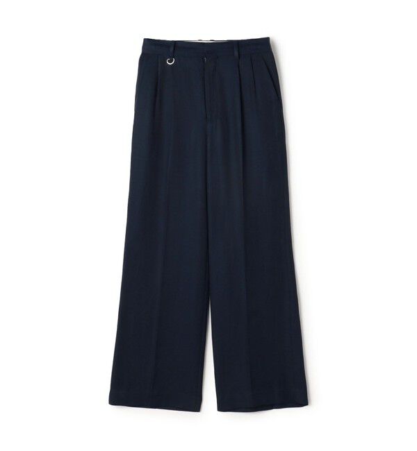 MACPHEE「コットンアセテートツイル タックフレアパンツ」|スラックス|69 ネイビー