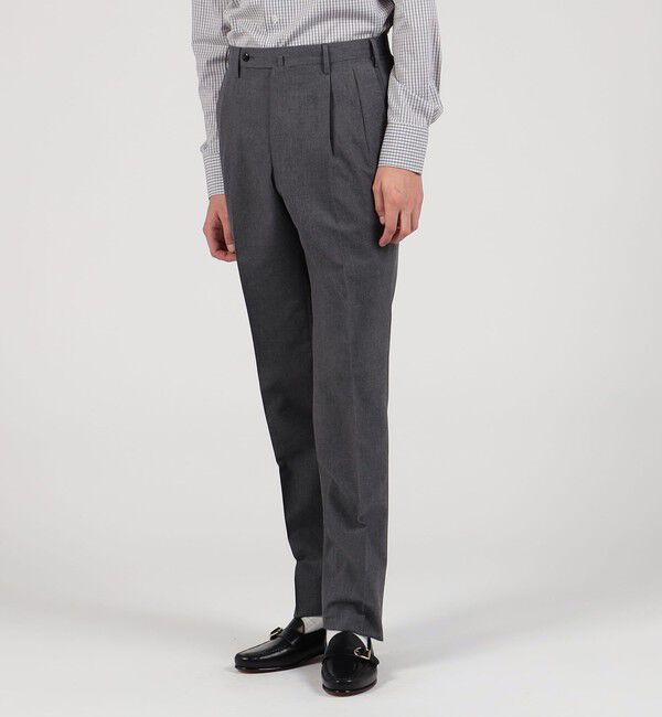 TOMORROWLAND MENS「ウールコットントロピカル 2プリーツスリムスラックス」|スラックス|