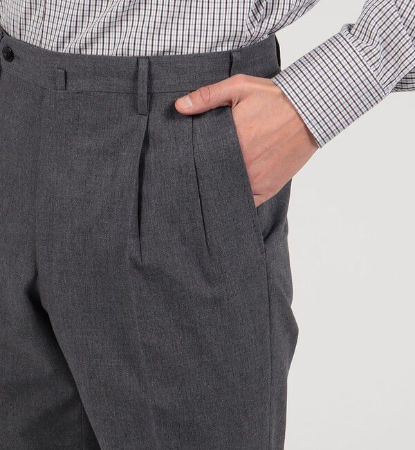 TOMORROWLAND MENS「ウールコットントロピカル 2プリーツスリムスラックス」|スラックス|