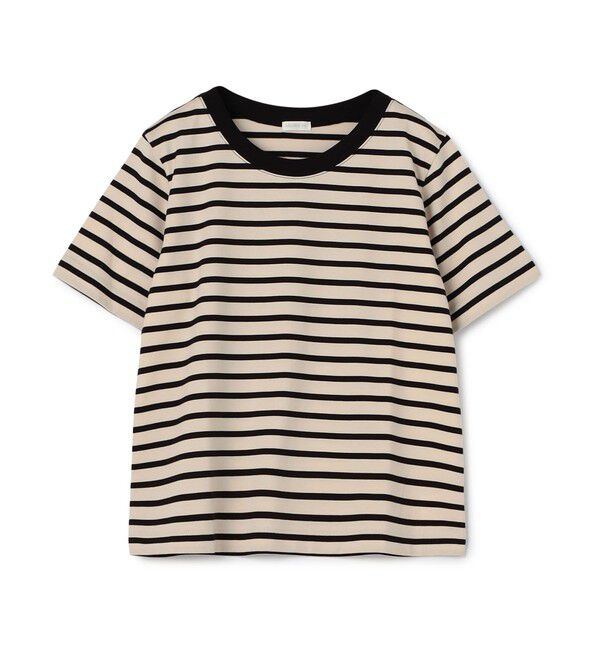 GALERIE VIE「ファインコットンボーダー クルーネックTシャツ」|Tシャツ・カットソー|16 ベージュ系