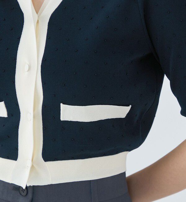 Ballsey「ストレッチタックドット Vネックカーディガン」|カーディガン|