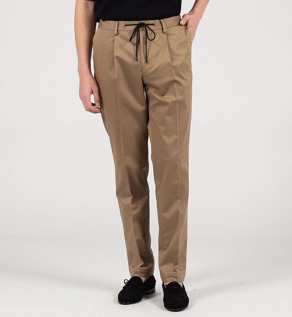 TOMORROWLAND MENS「コットンポリエステルサテン 1プリーツイージースラックス 」|スラックス|