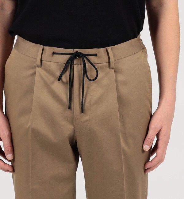 TOMORROWLAND MENS「コットンポリエステルサテン 1プリーツイージースラックス 」|スラックス|