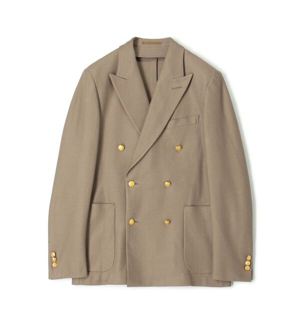 TOMORROWLAND MENS「コットンダブルニット ダブルブレステッド6Bブレザー DONDY」|テーラードジャケット|45 ベージュ