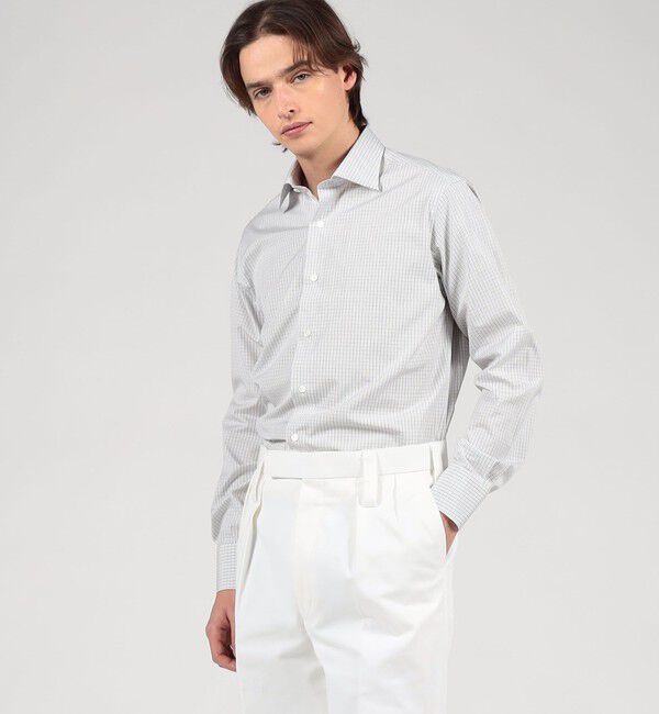 TOMORROWLAND MENS「コットン ワイドスプレッドカラー チェックドレスシャツ」|シャツ・ブラウス|