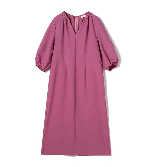 Ballsey「コンパクトサッカー ギャザーVネックワンピース」|ワンピース|33 ピンク