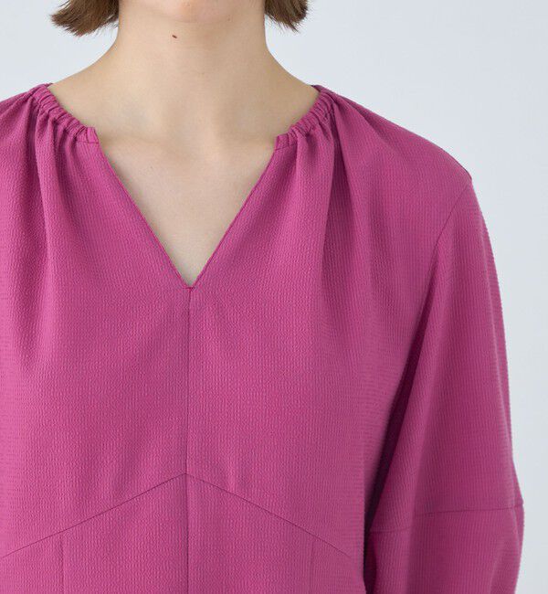 Ballsey「コンパクトサッカー ギャザーVネックワンピース」|ワンピース|