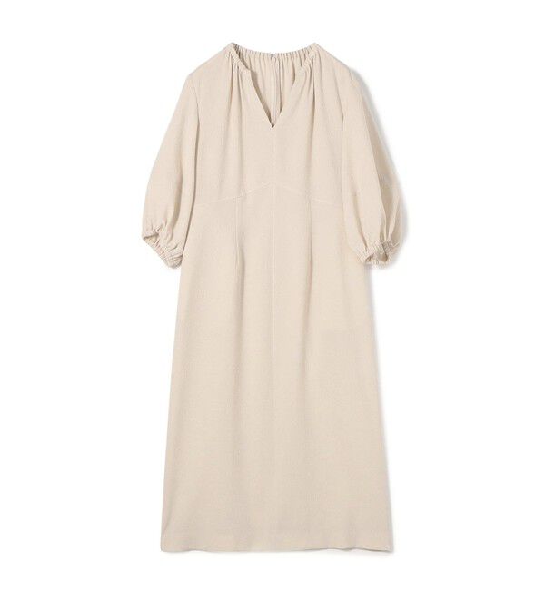 Ballsey「コンパクトサッカー ギャザーVネックワンピース」|ワンピース|41 ライトベージュ