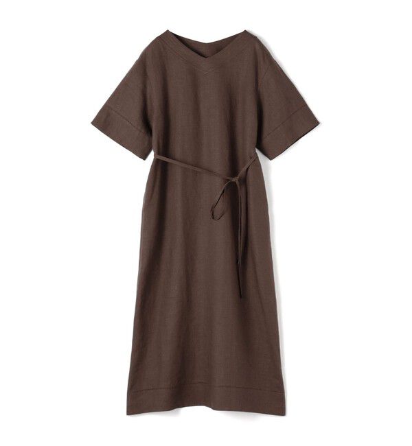 TOMORROWLAND collection「スムースリネン Vネックワンピース」|ワンピース|49 ブラウン