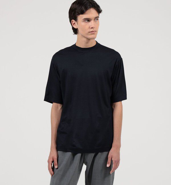 TOMORROWLAND MENS「ウールジャージー モックネック ハーフスリーブカットソー」|Tシャツ・カットソー|