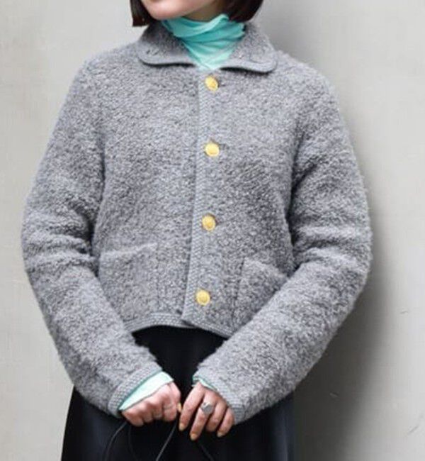 MACPHEE「ムートン ショートジャケット」|カーディガン|17 グレー