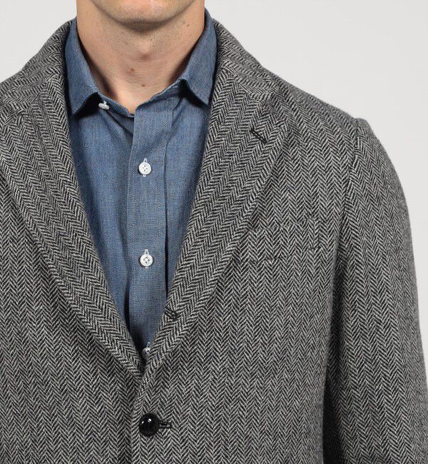 TOMORROWLAND MENS「ブリティッシュウールツイード シングルブレステッド3Bジャケット ZANIERI」|テーラードジャケット|