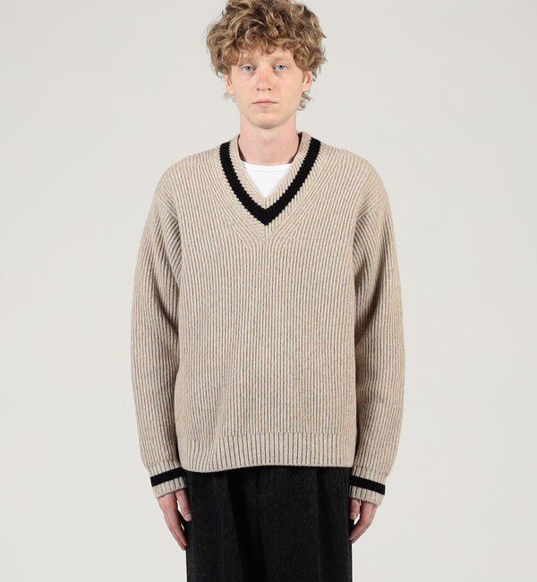 TOMORROWLAND MENS「TOMORROWLAND Tricot ウールカシミヤ メランジニット Vネックプルオーバー」|ニット・セーター|