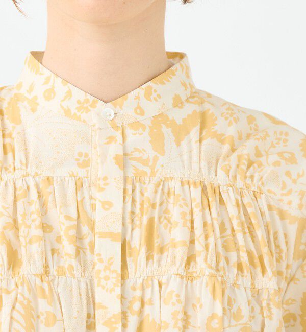SOULEIADO「コットンローンプリント シャーリングチュニックブラウス」|シャツ・ブラウス|