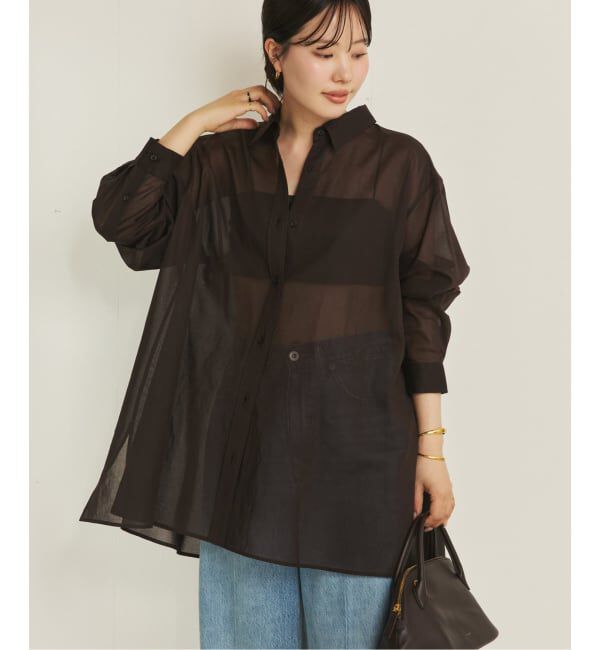 Plage「Sheer Tent Line シャツ」|シャツ・ブラウス|ブラウン